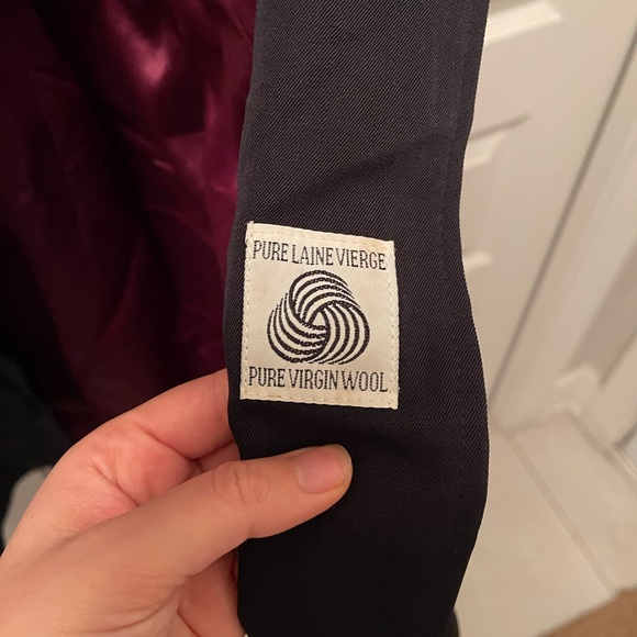 Vintage Christian Dior Navy Blue Trench Coat - Size 10 - Picture 3 of 5